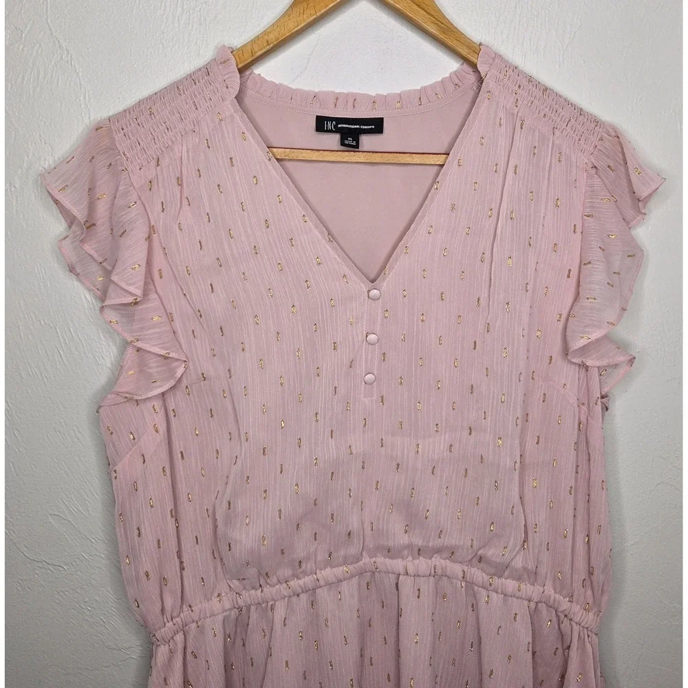 *NEW w/Tags INC International Concepts Women's Dress Pink Short Sleeve‎ Size XL